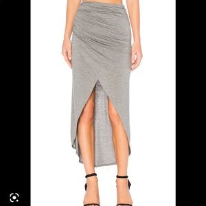 Alice + Olivia Tiana Crossover Grey Midi Skirt